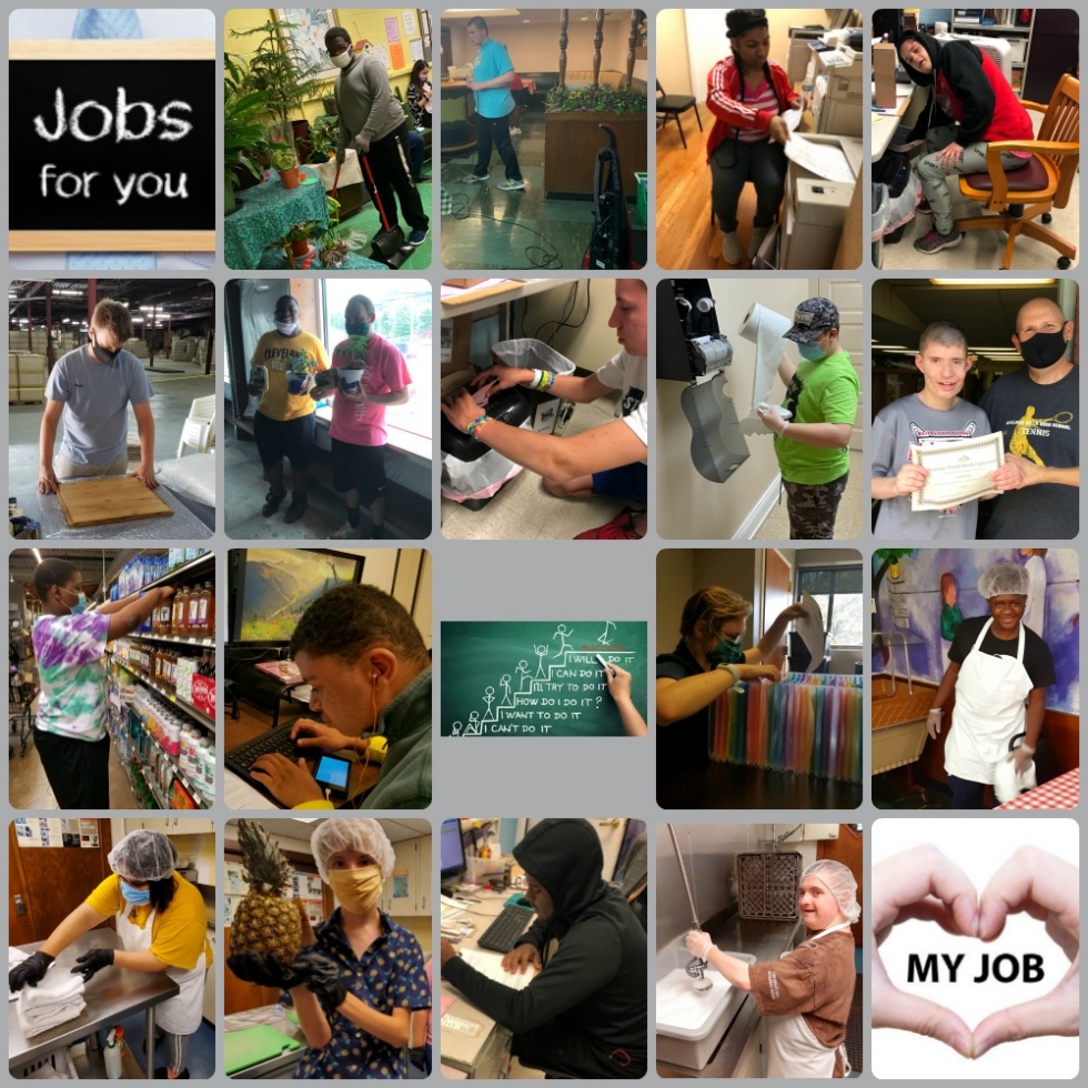 collage of young people doing various jobs during the summer youth program